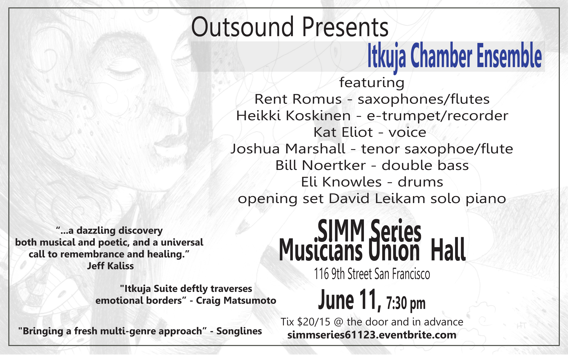 Rlease Performance of Itkuja Suite May 27 and 28 2023 at the Berkley Finnish Hall